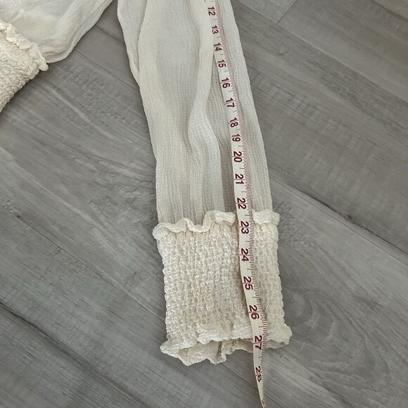 Louis Feraud Vintage Cream Ivory Silk Blouse Womens Button VNeck Ruched  Sz 12 - Picture 11 of 11